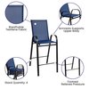 Flash Furniture 4PK Navy Outdoor Barstools with Flex Material 4-JJ-092H-NV-GG